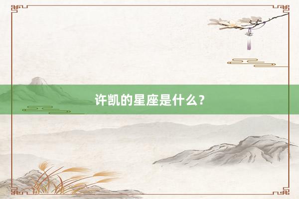 许凯的星座是什么？